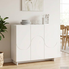 Sideboard 85.5 x 31 x 75 cm Engineered Wood White