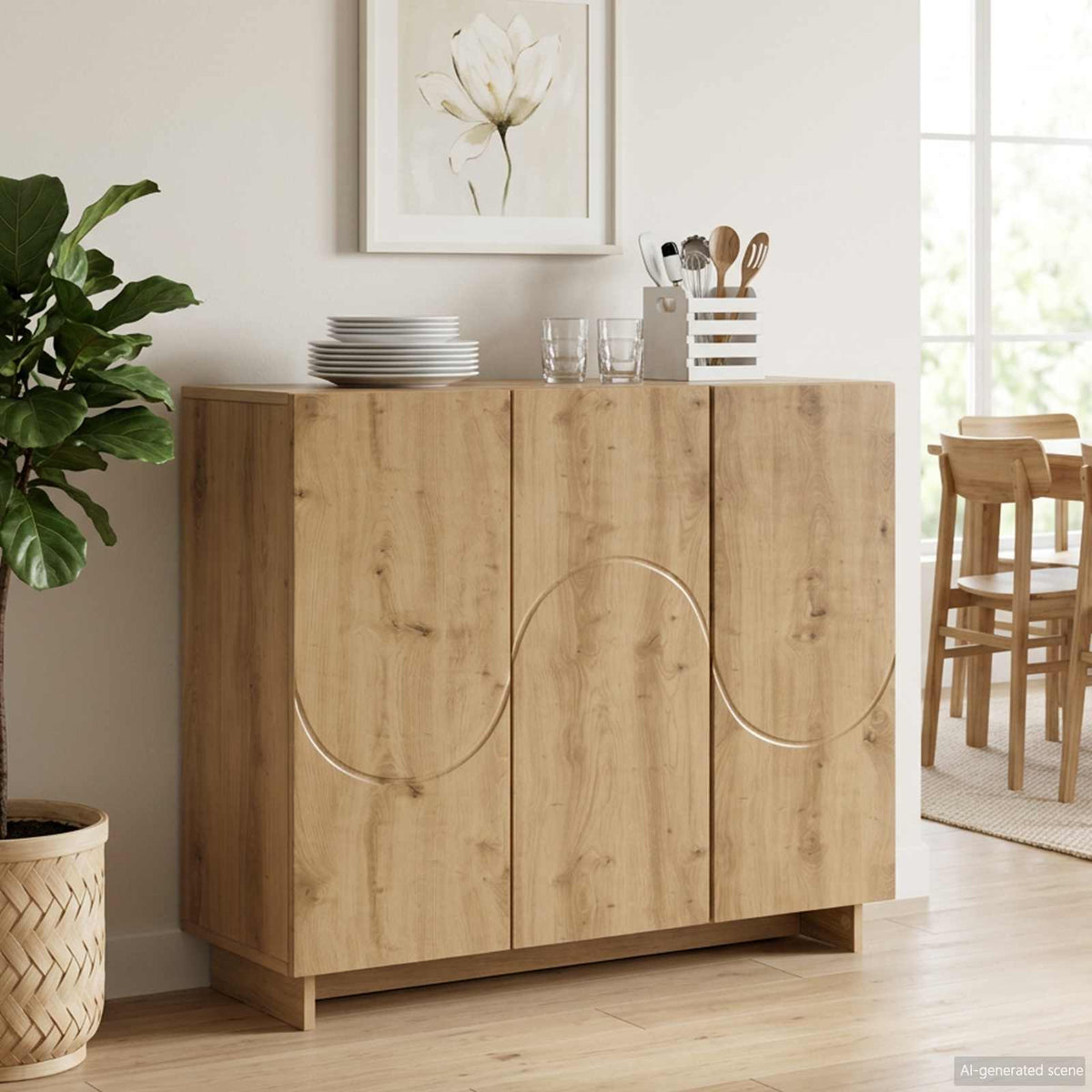 Sideboard 85.5 x 31 x 75 cm Engineered Wood Artisan oak
