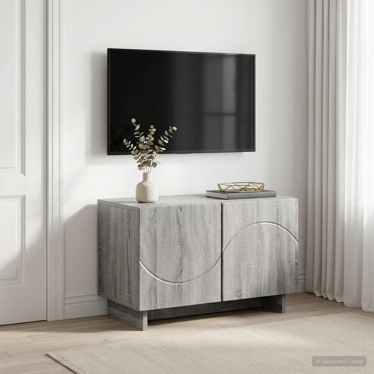 TV Stand Engineered Wood 60 x 34.5 x 40 cm Grey sonoma