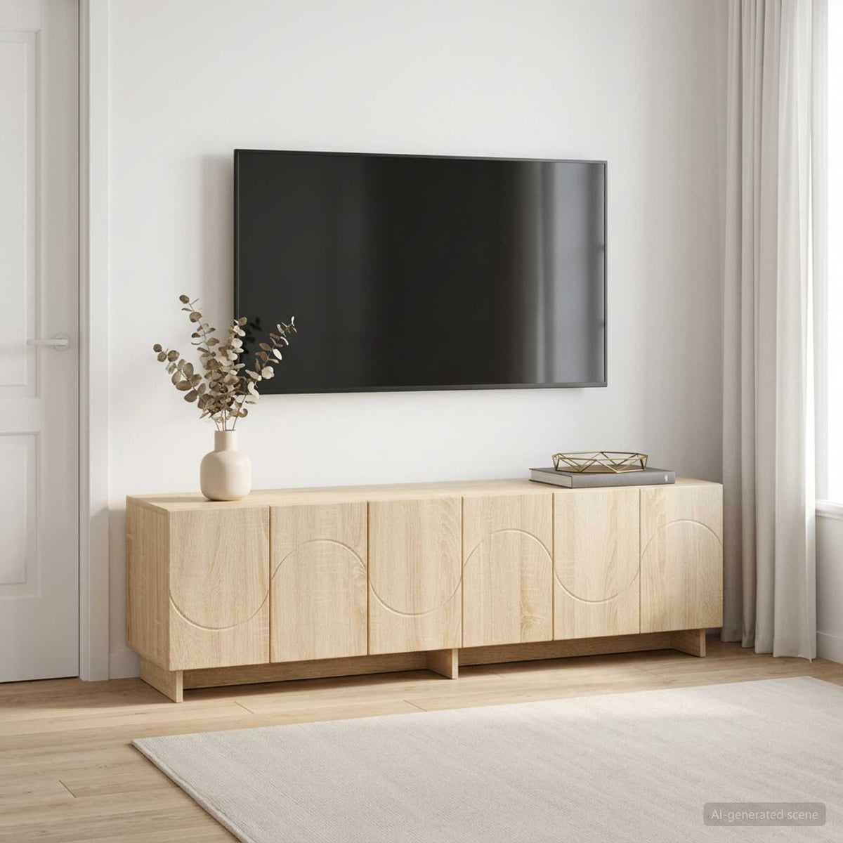 TV Stand Engineered Wood 140 x 34.5 x 40 cm Sonoma oak