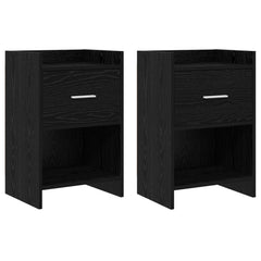 vidaXL Bedside Tables 2 pcs Black Oak 40 x 30 x 60 cm Engineered Wood 1