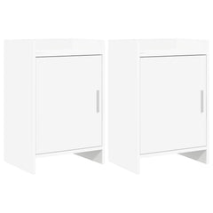 vidaXL Bedside Tables 2 pcs White 40 x 30 x 60 cm Engineered Wood 1