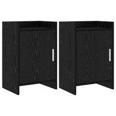 vidaXL Bedside Tables 2 pcs Black Oak 40 x 30 x 60 cm Engineered Wood 1