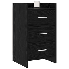 vidaXL Bedside Tables Black Oak 40 x 36 x 70 cm Engineered Wood 2