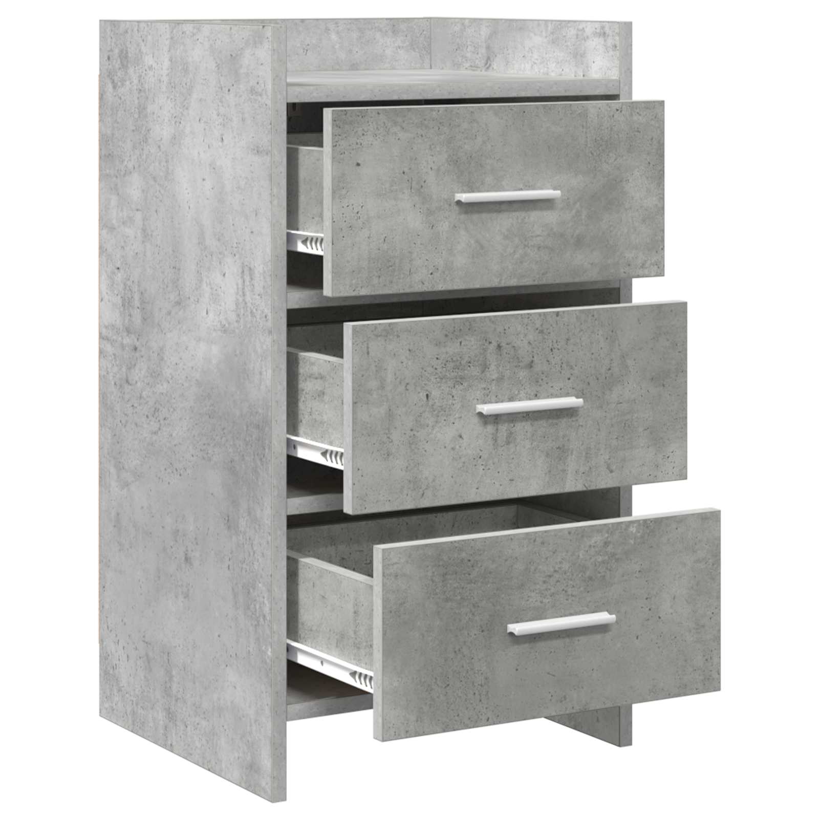 vidaXL Bedside Tables Concrete Grey 40 x 36 x 70 cm Engineered Wood 3