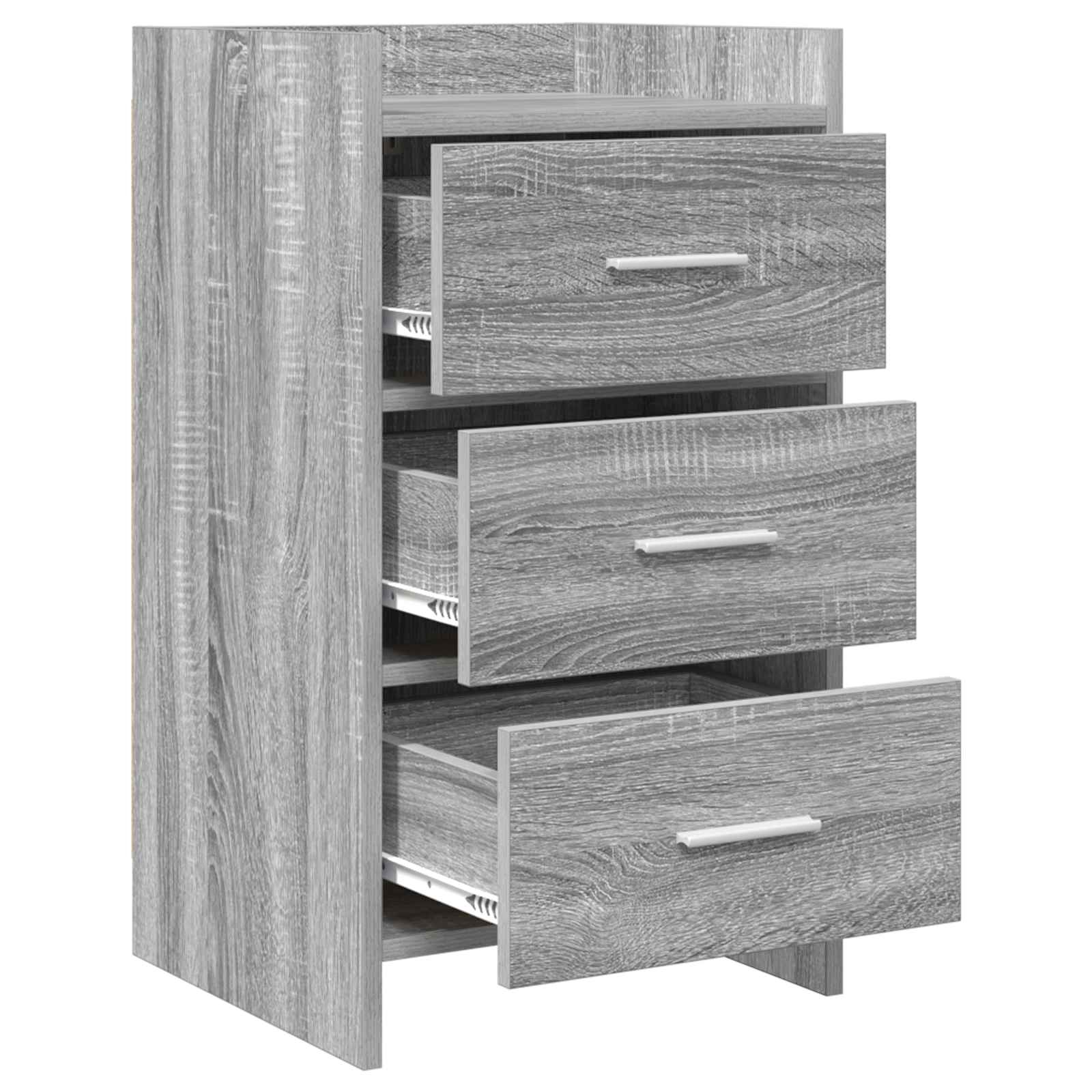 vidaXL Bedside Tables Grey Sonoma 40 x 36 x 70 cm Engineered Wood 3
