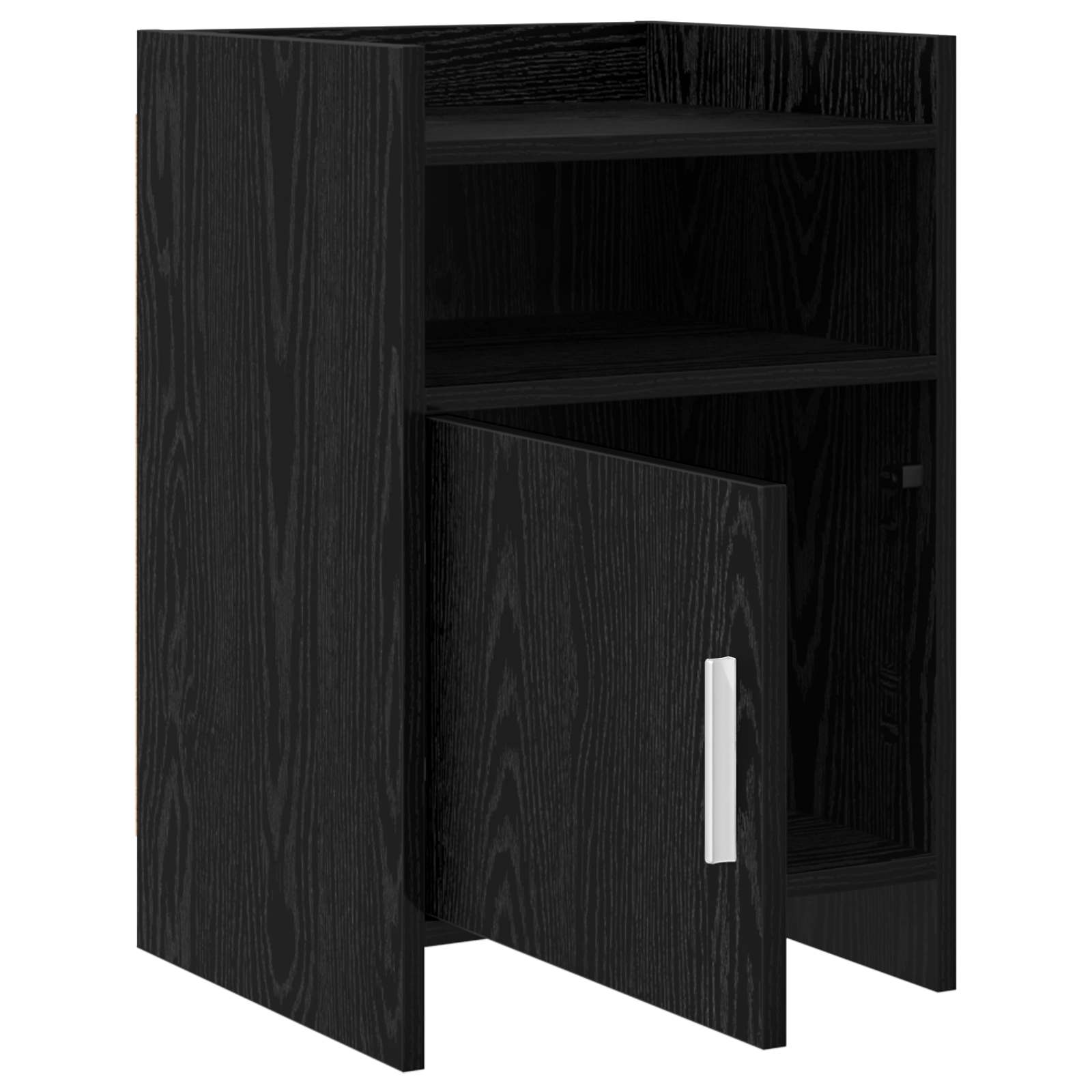 vidaXL Bedside Tables Black Oak 40 x 36 x 60 cm Engineered Wood 3