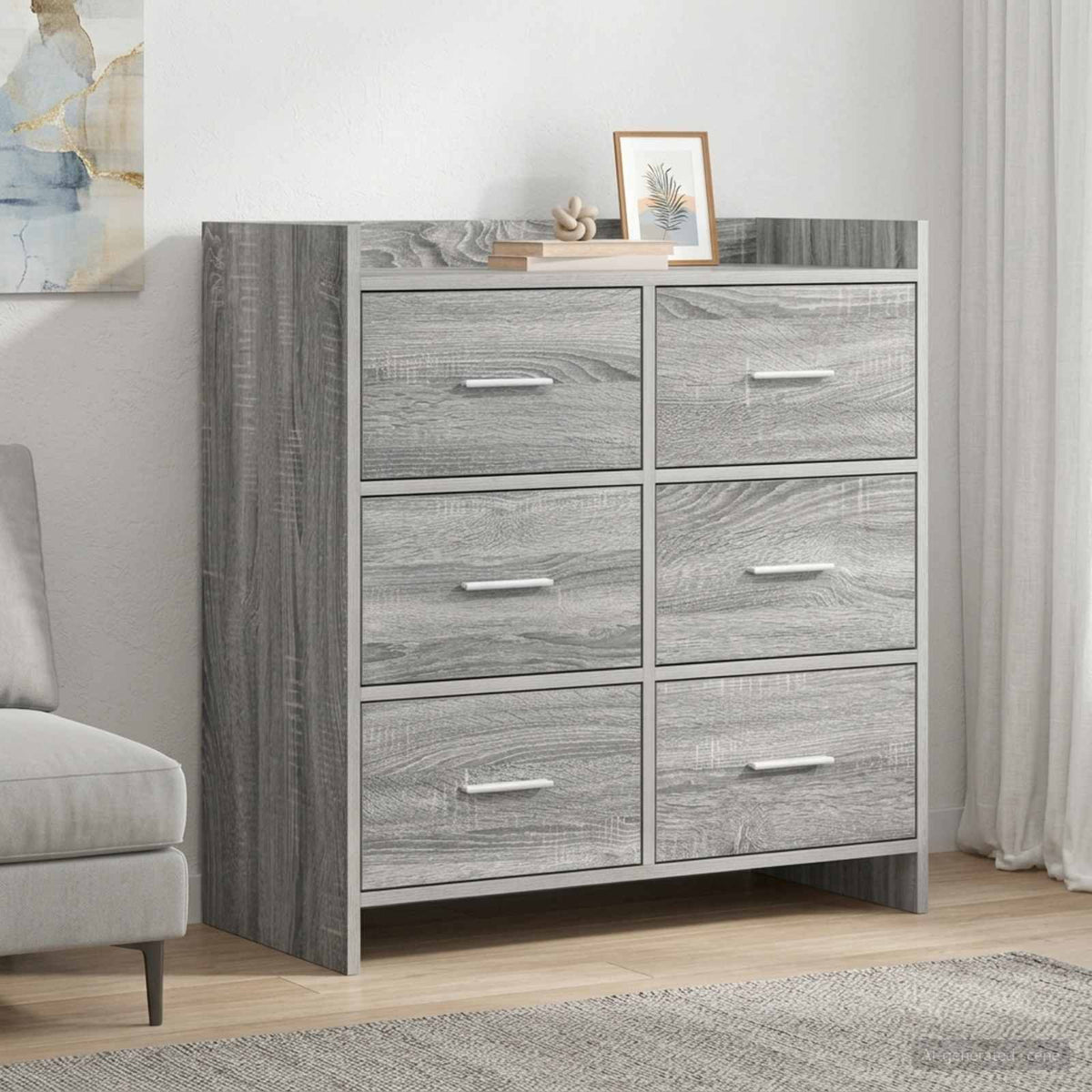 Sideboard 75 x 33 x 80 cm Engineered Wood Grey sonoma