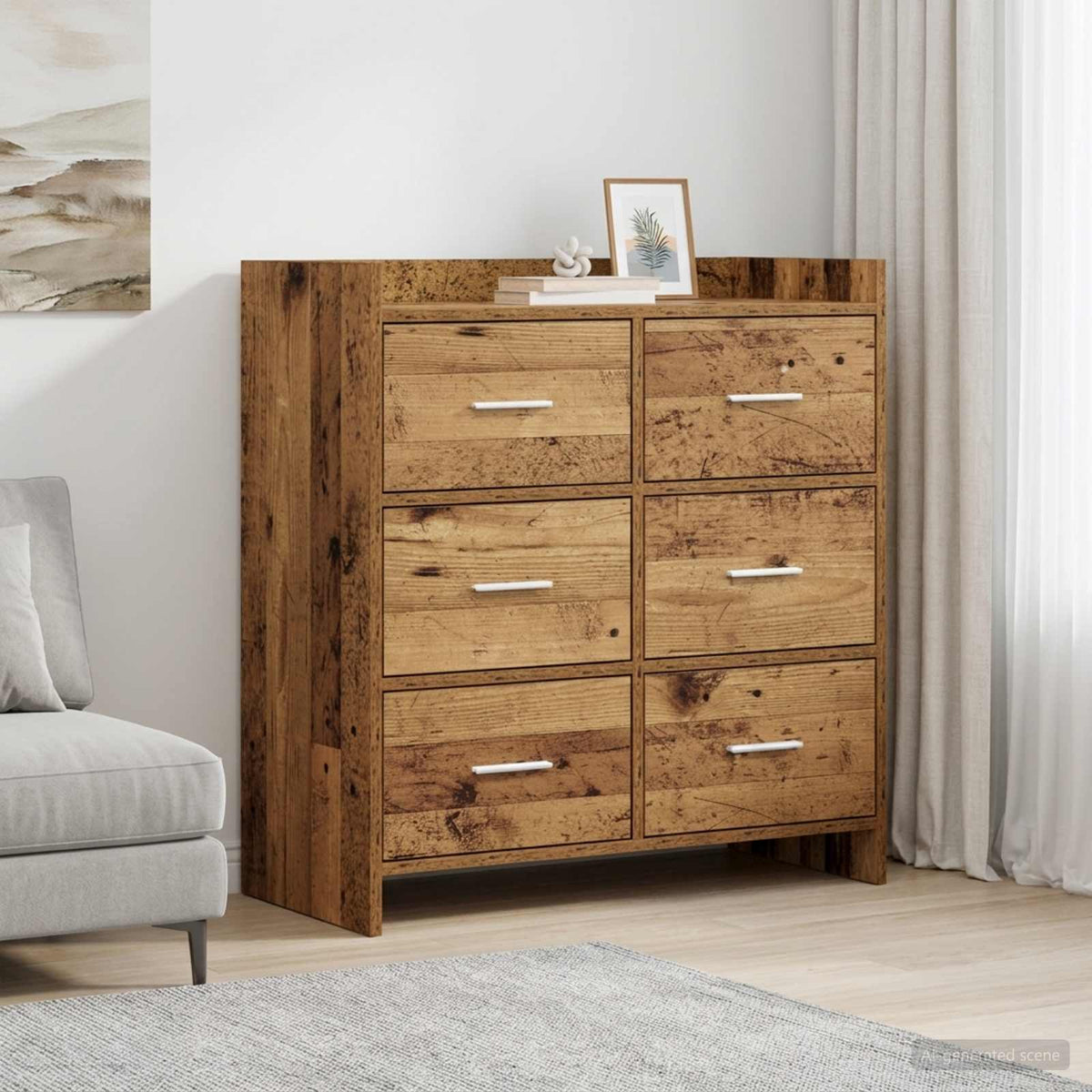 Sideboard 75 x 33 x 80 cm Engineered Wood Old wood