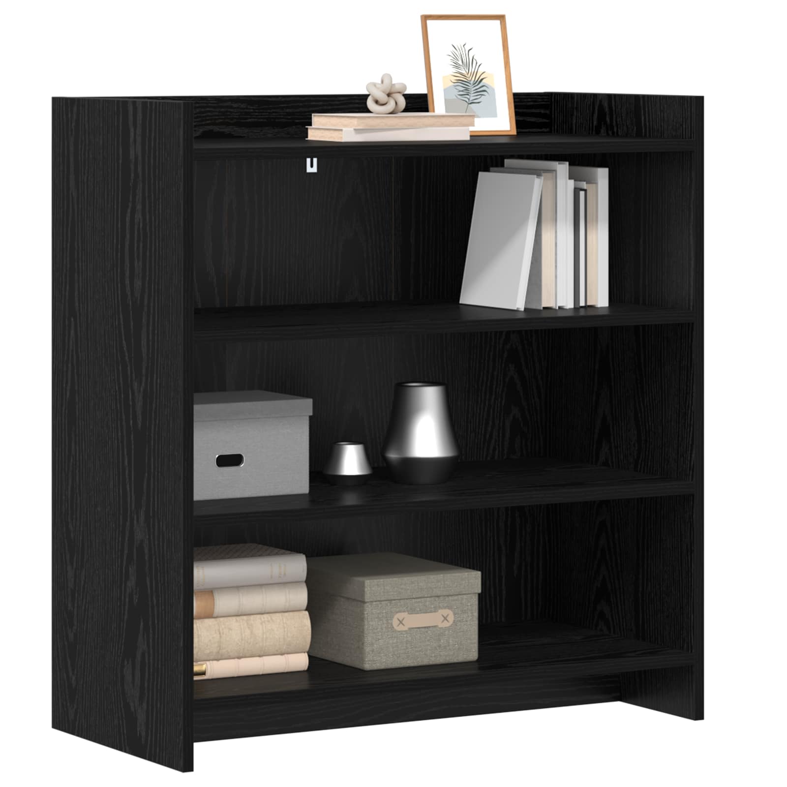 vidaXL Sideboard Black Oak 75 x 36 x 80 cm Engineered Wood 3
