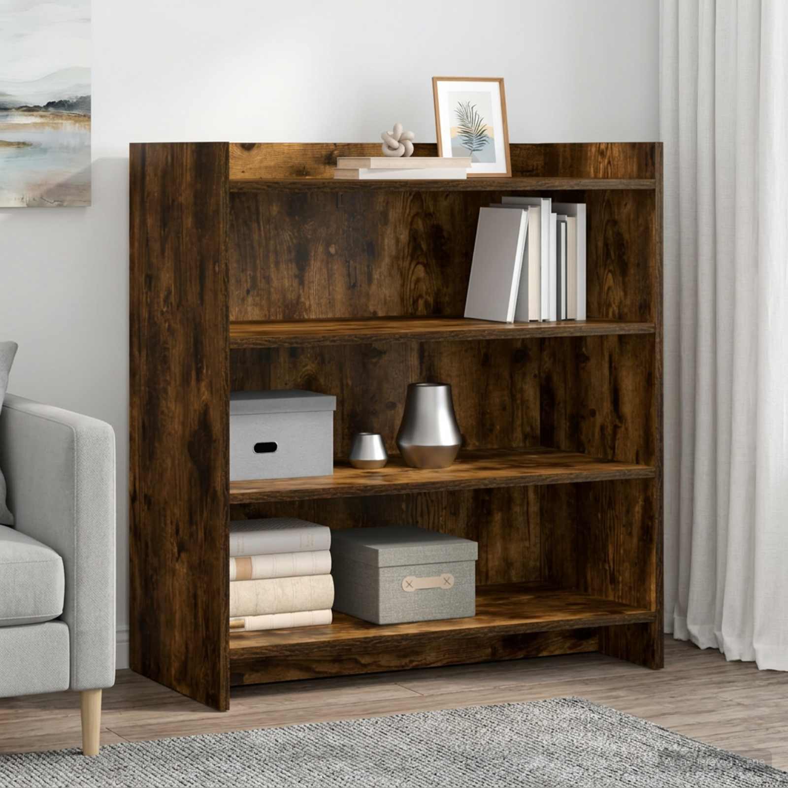 vidaXL Sideboard Smoked Oak 75 x 36 x 80 cm Engineered Wood 1