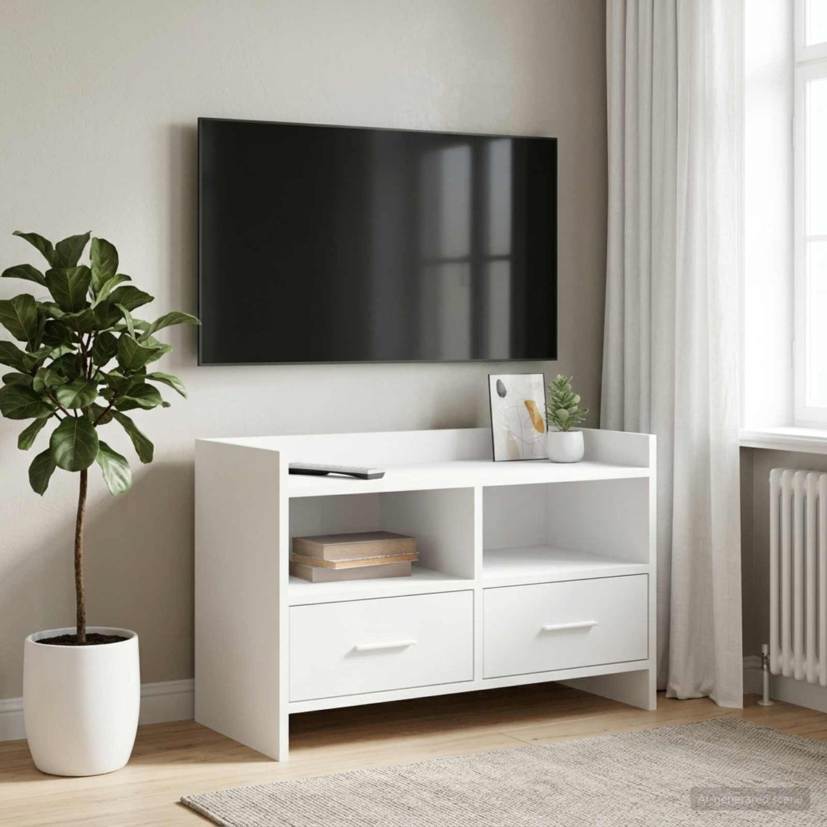 TV Cabinet 71.5 x 33 x 47 cm Engineered Wood White
