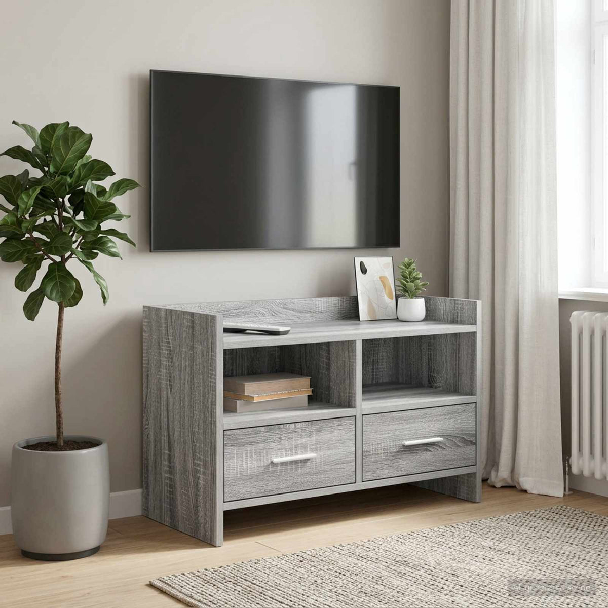 TV Cabinet 71.5 x 33 x 47 cm Engineered Wood Grey sonoma