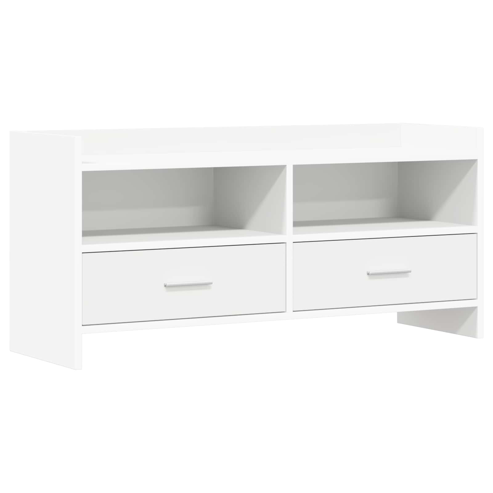 vidaXL TV Cabinet 100 x 33 x 47 cm White Engineered Wood 2