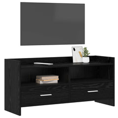 vidaXL TV Cabinet 100 x 33 x 47 cm Black Oak Engineered Wood 3