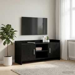vidaXL TV Cabinet 102 x 33 x 47 cm Black Oak Engineered Wood 1