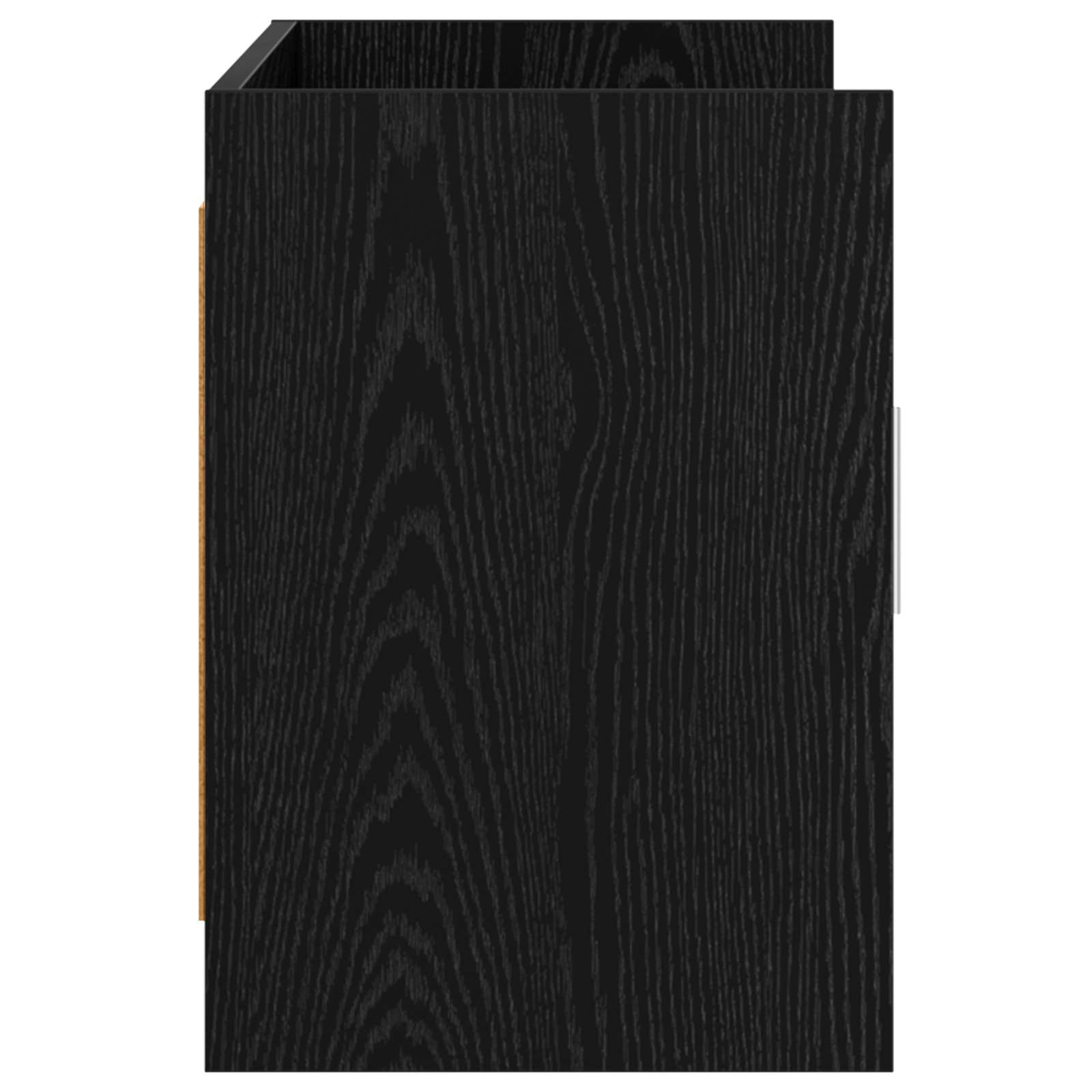vidaXL TV Cabinet 102 x 33 x 47 cm Black Oak Engineered Wood 6
