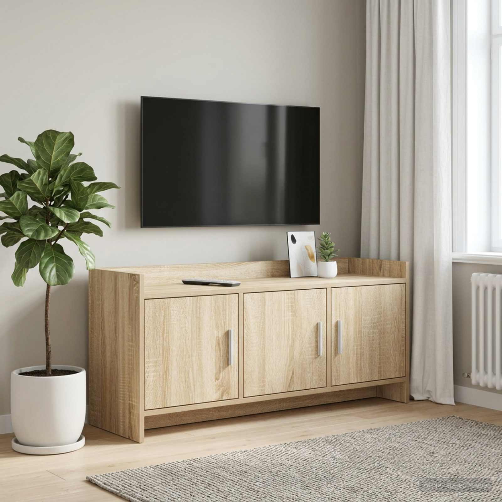 vidaXL TV Cabinet 102 x 33 x 47 cm Sonoma Oak Engineered Wood 1