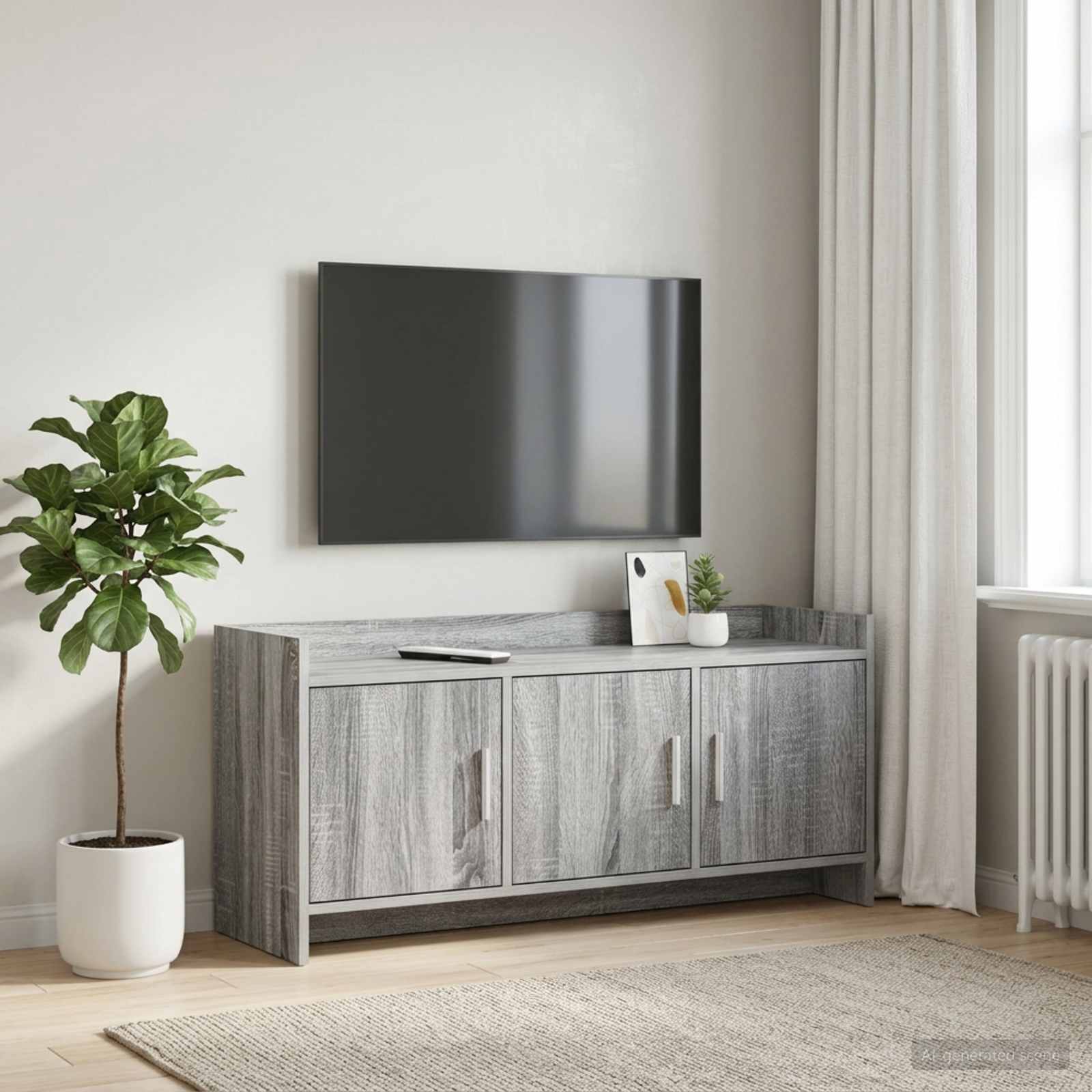 vidaXL TV Cabinet 102 x 33 x 47 cm Grey Sonoma Engineered Wood 1