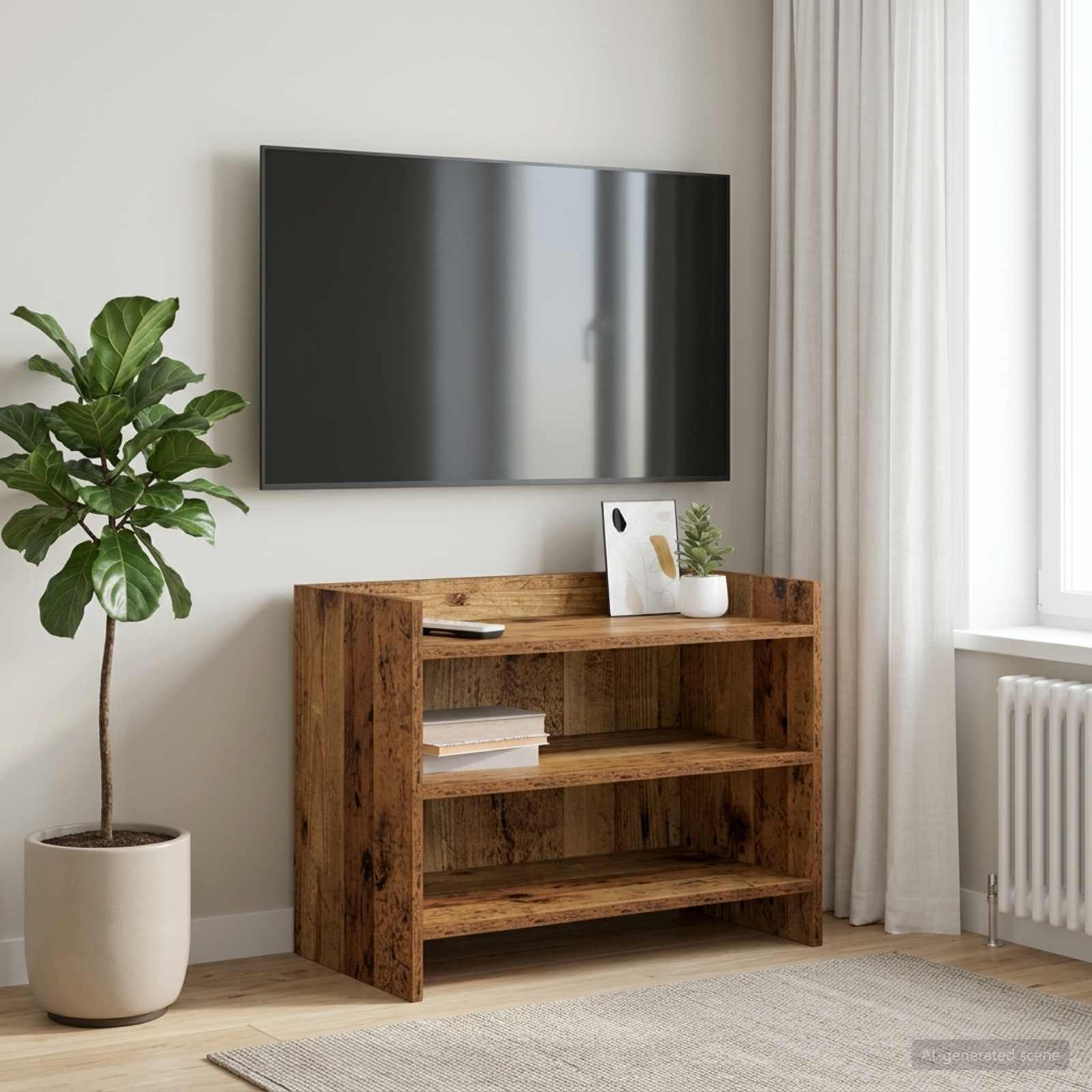 vidaXL TV Cabinet 60 x 33 x 47 cm Old Wood Engineered Wood 1
