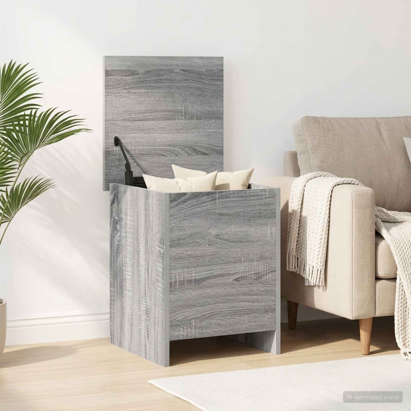 vidaXL Storage Chest Grey Sonoma 40 x 40 x 50 cm Engineered Wood 1