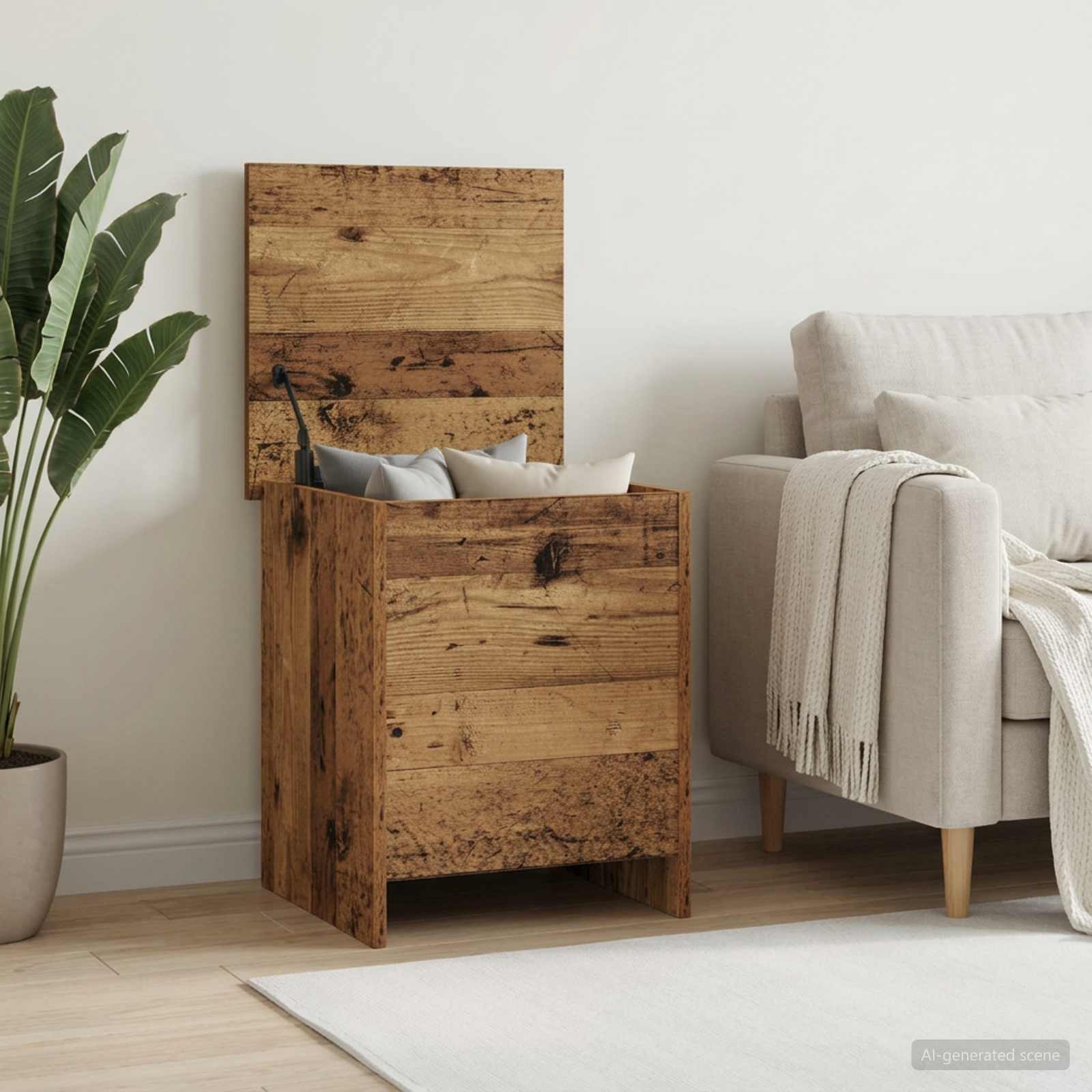 vidaXL Storage Chest Old Wood 40 x 40 x 50 cm Engineered Wood 4