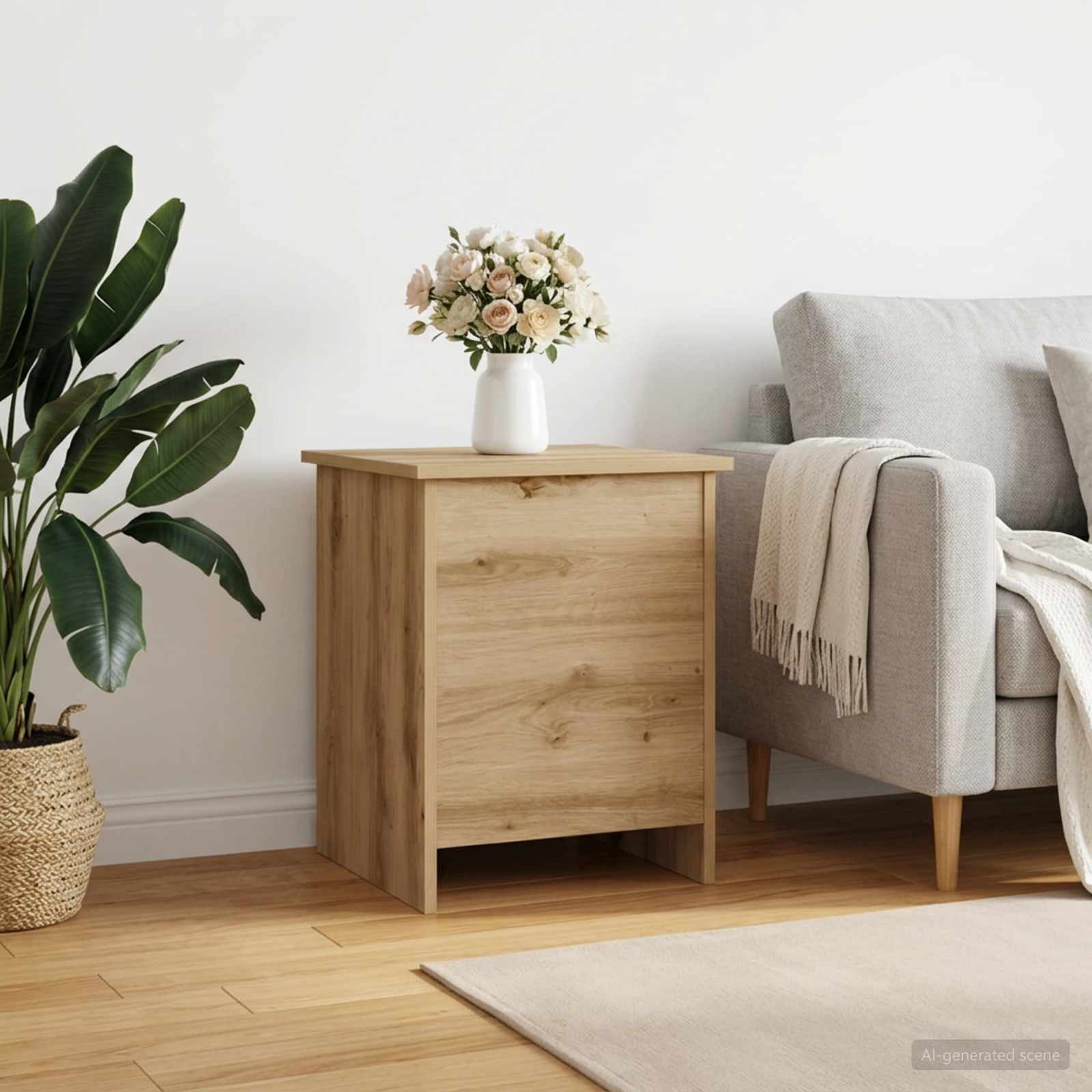 vidaXL Storage Chest Artisan Oak 40 x 40 x 50 cm Engineered Wood 4