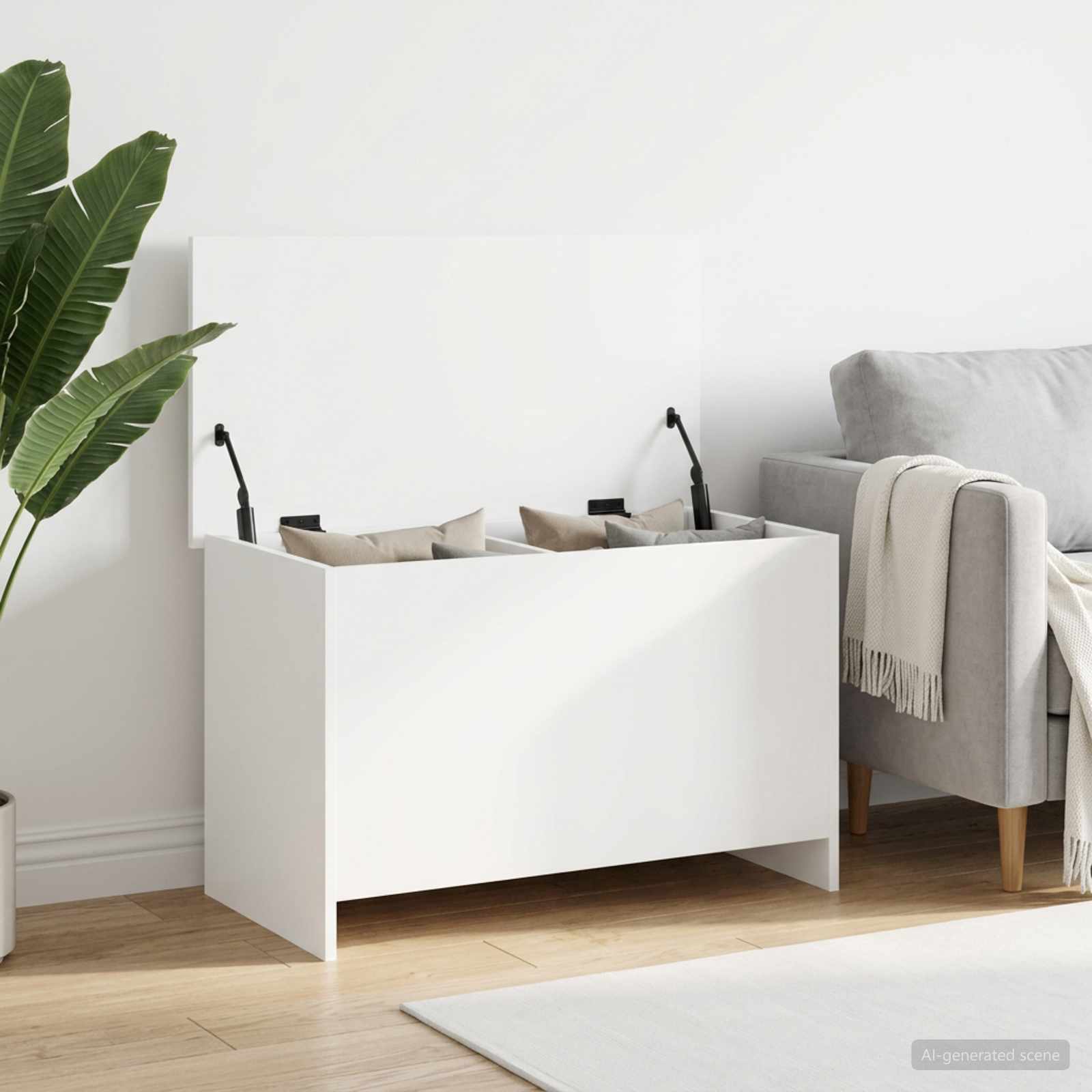 vidaXL Storage Chest White 80 x 40 x 50 cm Engineered Wood 1