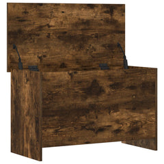 vidaXL Storage Chest Smoked Oak 80 x 40 x 50 cm Engineered Wood 5
