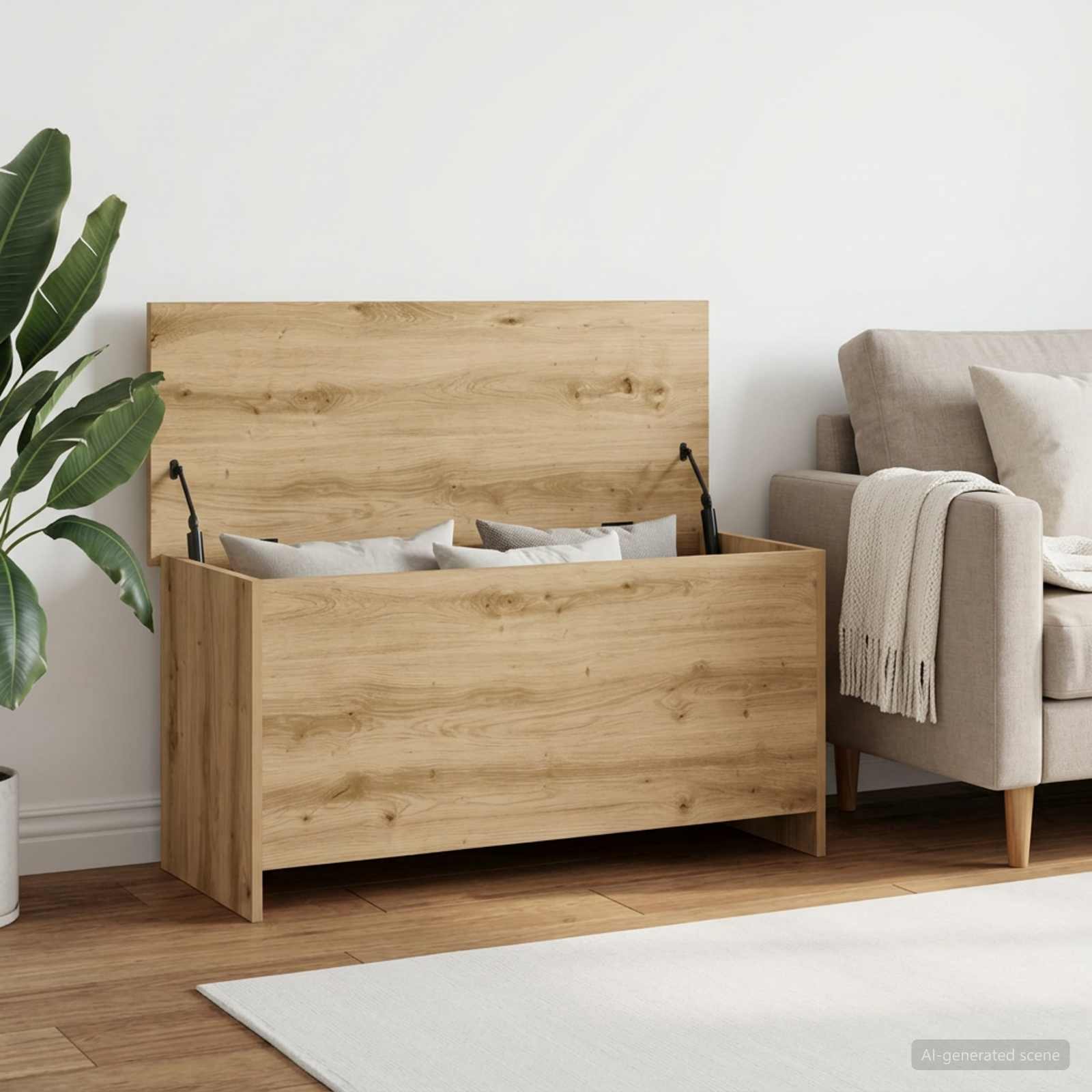 vidaXL Storage Chest Artisan Oak 100 x 40 x 50 cm Engineered Wood 1