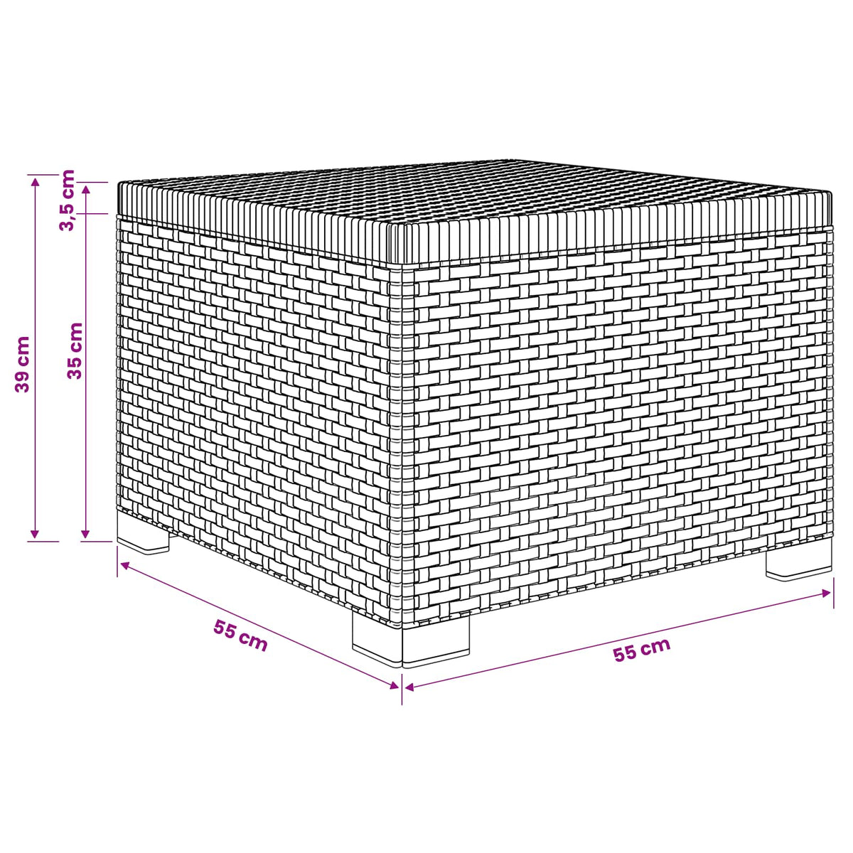 Cushion Rattan Look PP Sofa without