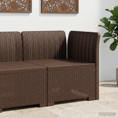 1-Seater with Cushion Rattan Look PP Brown Corner sofa without cushion