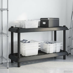vidaXL Shelving Unit 2-Tier 100 x 40 x 55.5 cm PP Anthracite 4