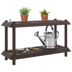 vidaXL Shelving Unit 2-Tier 100 x 40 x 55.5 cm PP Brown 3