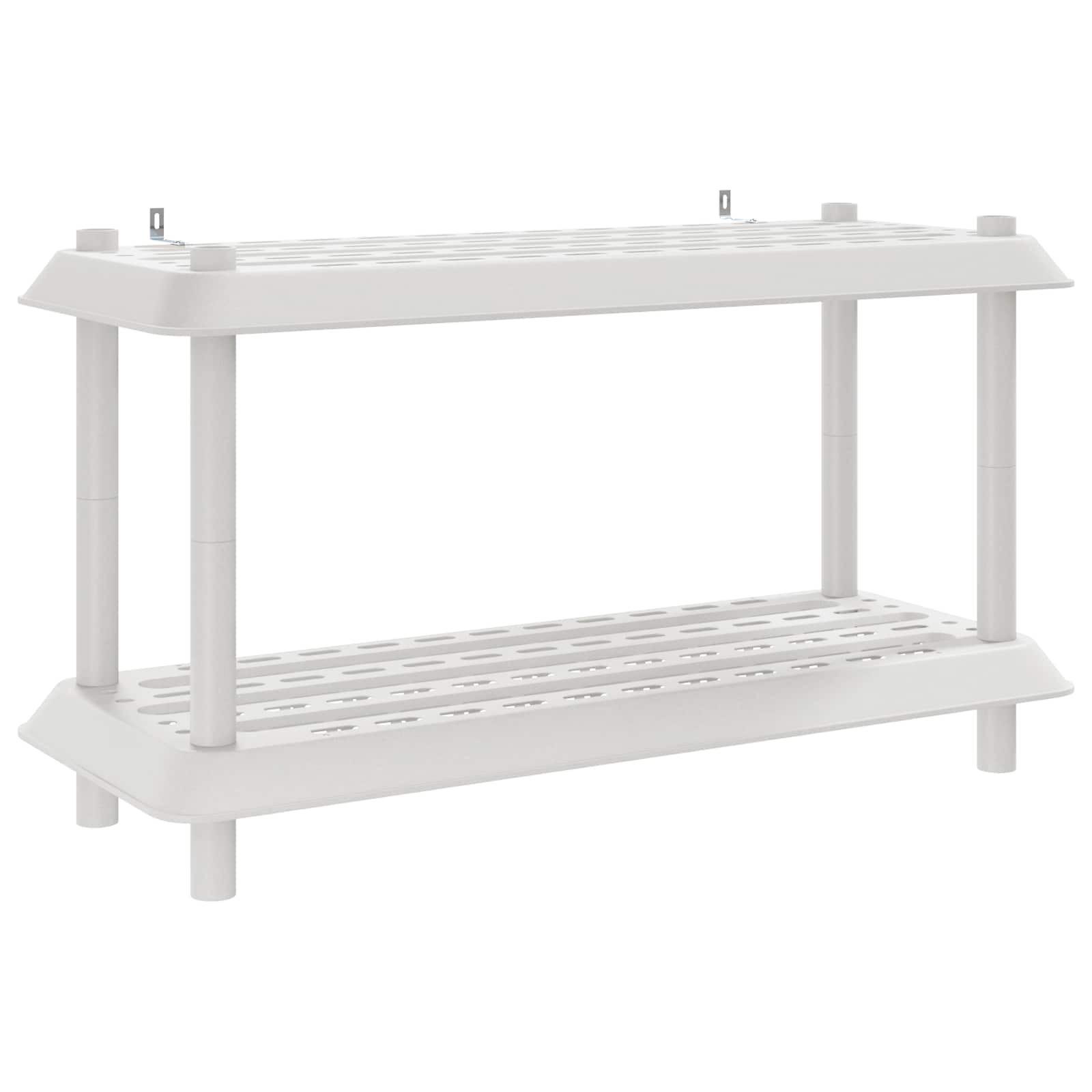 vidaXL Shelving Unit 2-Tier 100 x 40 x 55.5 cm PP White 2