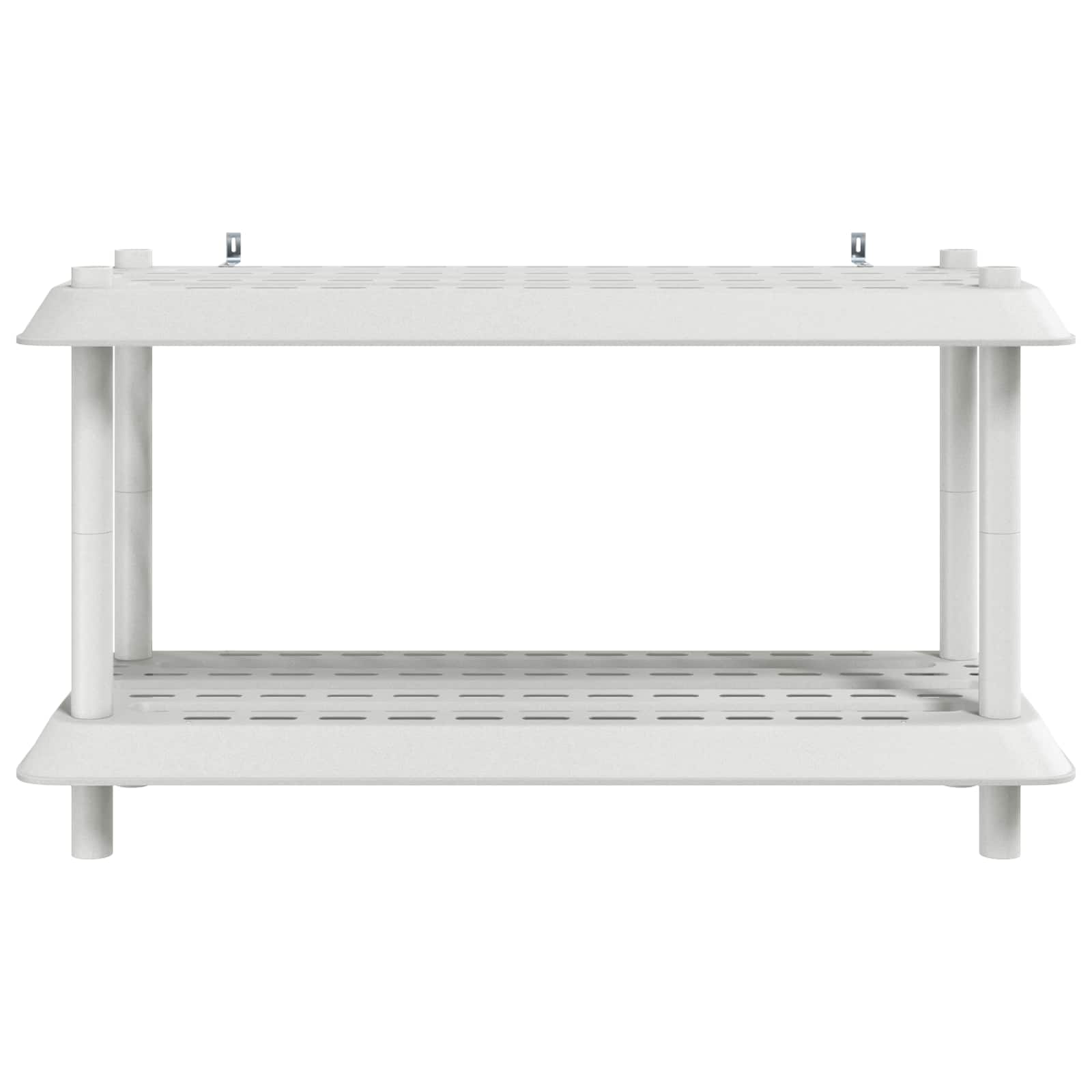 vidaXL Shelving Unit 2-Tier 100 x 40 x 55.5 cm PP White 5