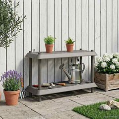vidaXL Shelving Unit 2-Tier 100 x 40 x 55.5 cm PP Light Grey 1