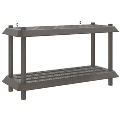 vidaXL Shelving Unit 2-Tier 100 x 40 x 55.5 cm PP Light Grey 2