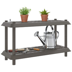 vidaXL Shelving Unit 2-Tier 100 x 40 x 55.5 cm PP Light Grey 3