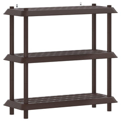 vidaXL Shelving Unit 3-Tier 100 x 40 x 96 cm PP Brown 2