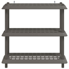 vidaXL Shelving Unit 3-Tier 100 x 40 x 96 cm PP Light Grey 5