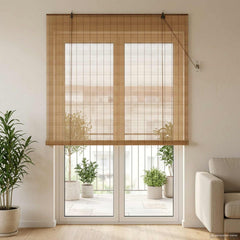vidaXL Roller Blind Brown 130 x 220 cm Bamboo 1
