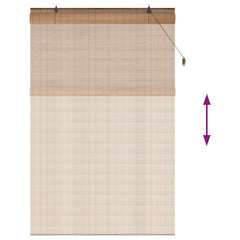 vidaXL Roller Blind Brown 130 x 220 cm Bamboo 6