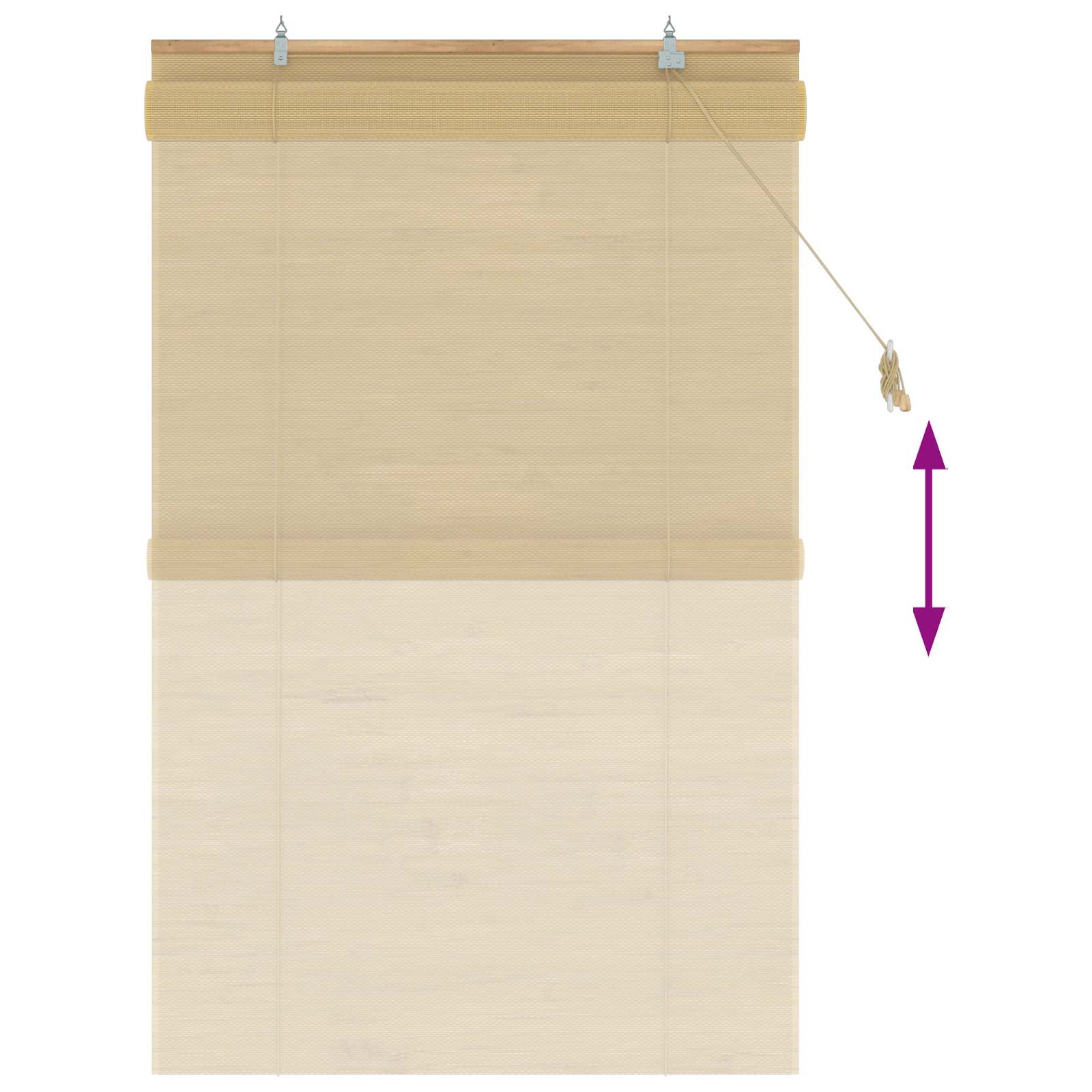 vidaXL Roller Blind Natural 100 x 160 cm Bamboo 6