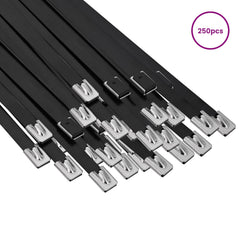 vidaXL Cable Tie 250 pcs 7.9 x 400 mm Black 3