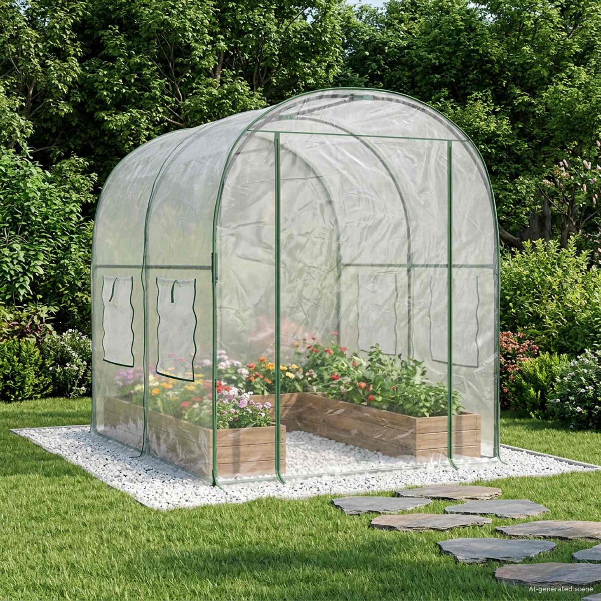 Greenhouse with Frame 160 x 200 x 192.5 cm PVC Transparent 200 cm