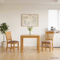 Dining Set DEVENTER 5 pcs Solid Oak Wood Grey 90 cm 90 cm Table + 2x chair
