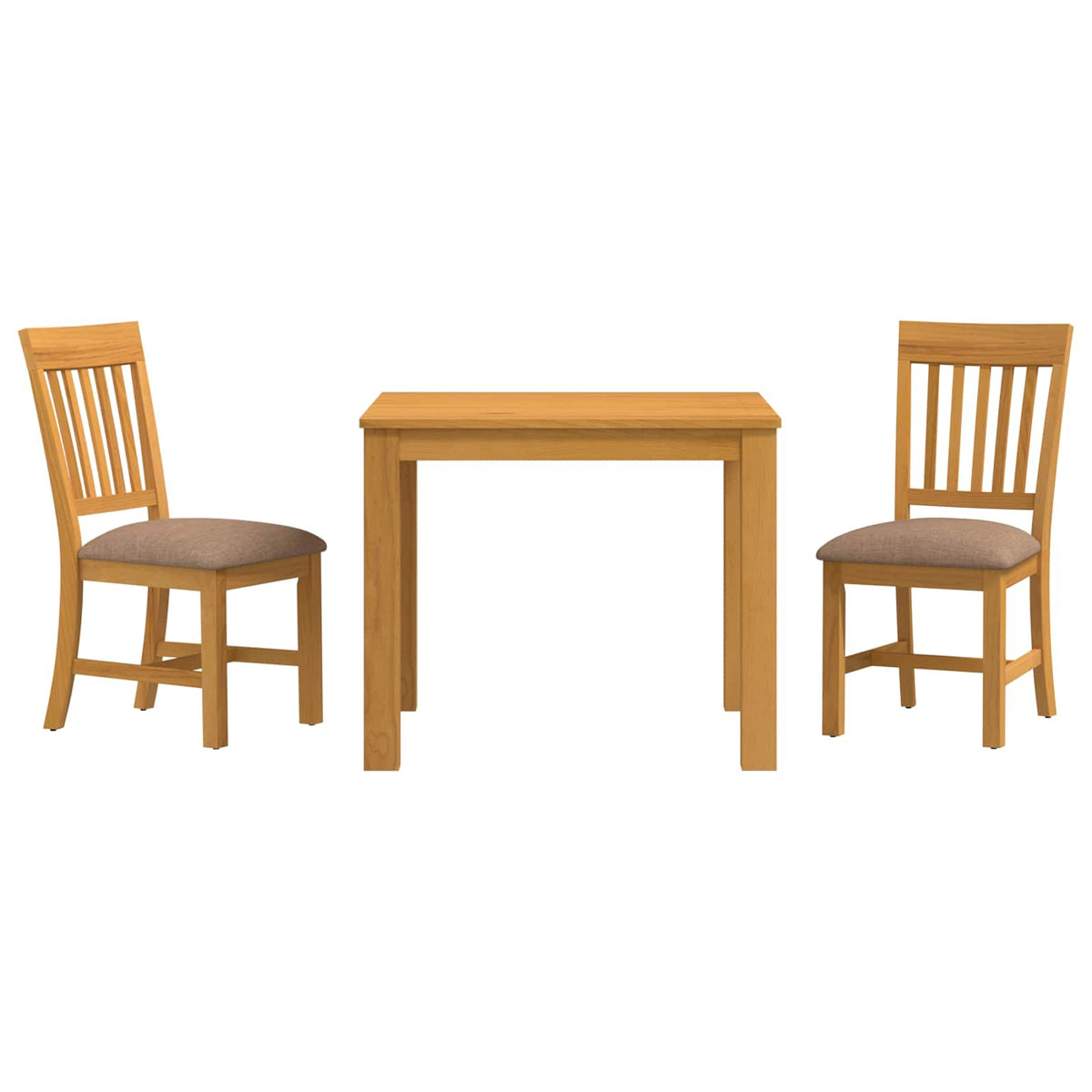 Dining Set DEVENTER 5 pcs Solid Oak Wood Grey 90 cm 90 cm Table + 2x chair