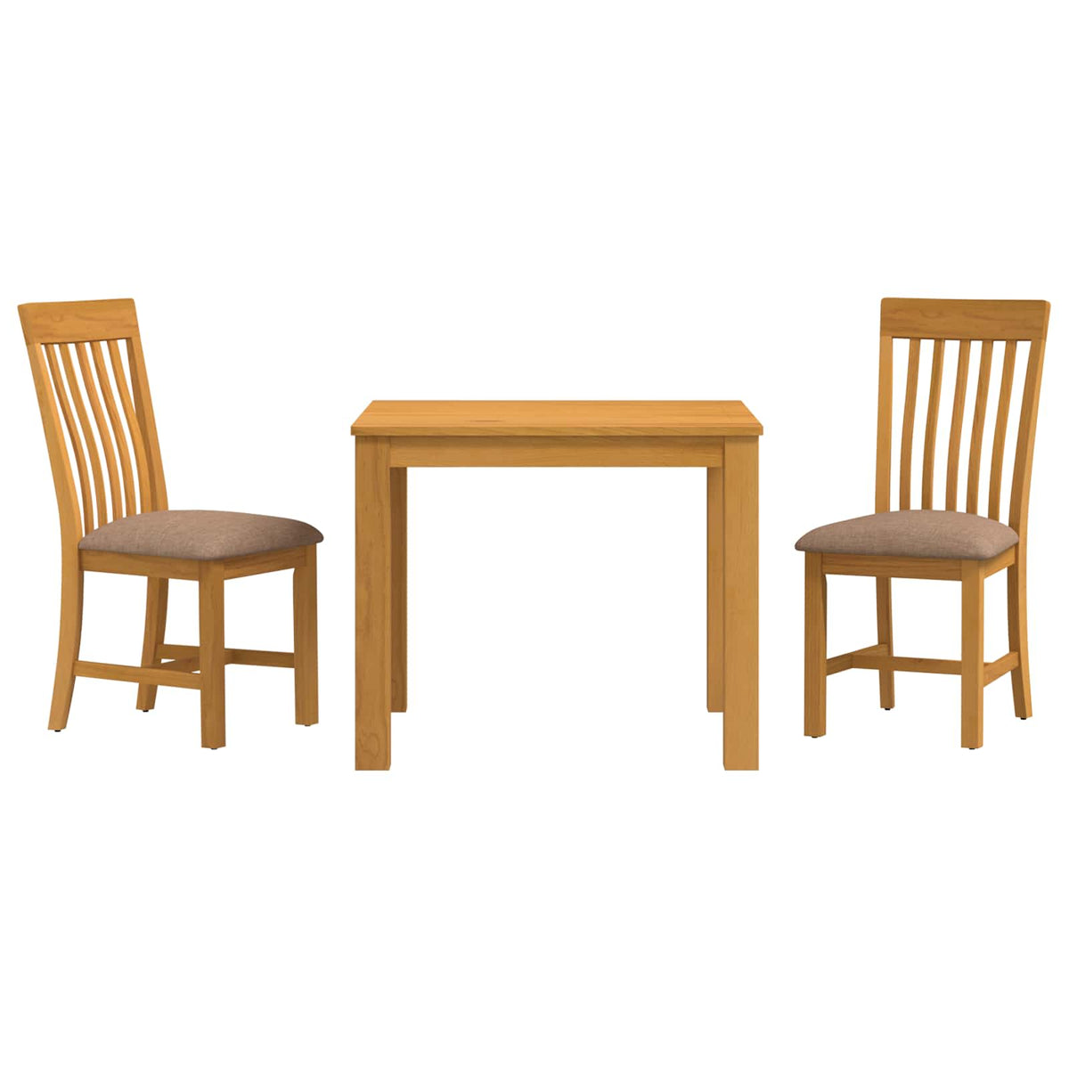 Dining Set RIJSWIJK 5 pcs Solid Oak Wood Grey 90 cm 90 cm Table + 2x chair