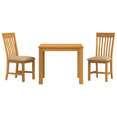 Dining Set RIJSWIJK 5 pcs Solid Oak Wood Beige 90 cm 90 cm Table + 2x chair